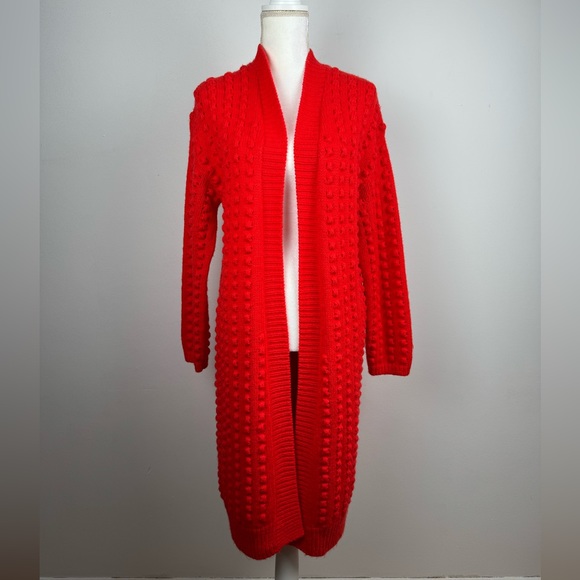 Lego Sweaters - Lego Target Open Front Popcorn Knit Long Length Cardigan Size XS Red